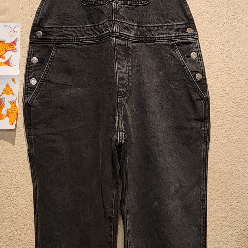 Black Denim Overalls
